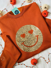 Load image into Gallery viewer, NEW - Leopard Smiley - Sweatshirt