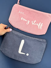 Load image into Gallery viewer, NEW - &#39;Just... my stuff/Bits &amp; Bobs&#39; - Personalised pouch - Various Colours