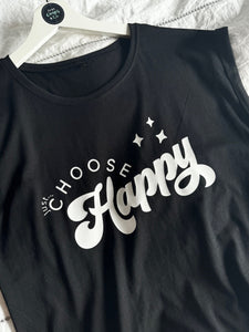 NEW - Just... Choose Happy - Women's T-Shirt with capped sleeves - Various colours