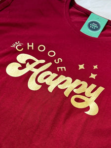 NEW - Just... Choose Happy - Women's T-Shirt with capped sleeves - Various colours
