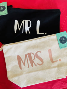 'Just... Married/Honeymooning' - Personalised Accessory Pouch