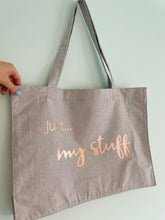 Load image into Gallery viewer, &#39;Just... my stuff&#39; XL Tote - GREY - with personalisation