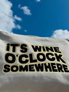 NEW 'Wine o'clock' - Personalised XL Pouch or XL tote